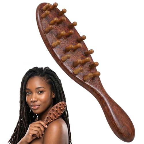 Loc Wooden Brush Loc Brush for Dreads Natural Wood Hair Brushes Wooden Scalp Massager Scalp Comb Detangling ScalpCare & Frizz Control