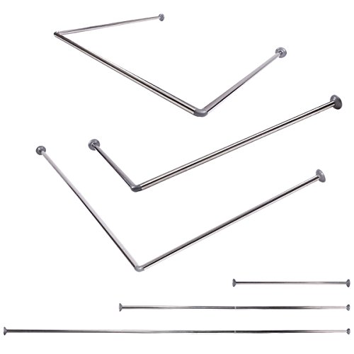 SurePromise One Stop Solution for Sourcing Barre de rideau de douche avec 12 anneaux - argenté
