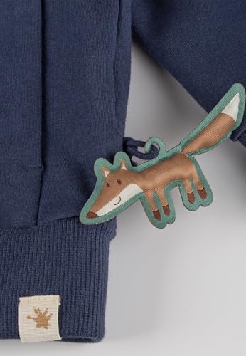 Sigikid Jungen Sweatjacke Mini WILD Fox Sweatshirt, Dunkelblau, 128 cm