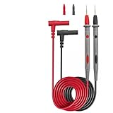 🛡️【Conception haute sécurité, certification fiable】Conçue pour répondre aux normes de sécurité CAT III 1000 V / CAT IV 600 V, la cordon multimetre supporte une tension alternative/continue jusqu'à 1000 V et un courant de 20 A. Ses matériaux isolants de haute qualité et sa structure robuste garantissent une sécurité optimale pour les travaux électriques en environnement haute tension.