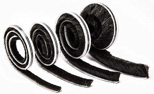 Preisvergleich Produktbild gewebe-profi Bürstendichtung Meterware Bürstenhöhe 5mm, 8mm, 10mm, 15mm schwarz selbstklebend (20 mm)