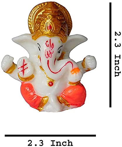 Image of Handmade Showpiece Polyresin Ganesh Idols and Figurines for Spiritual Vaastu Pooja Decorative Sculpture for Puja Gifts & Decoration Items for Home Decor (2.3 Inch Yellow Ganesh ji)
