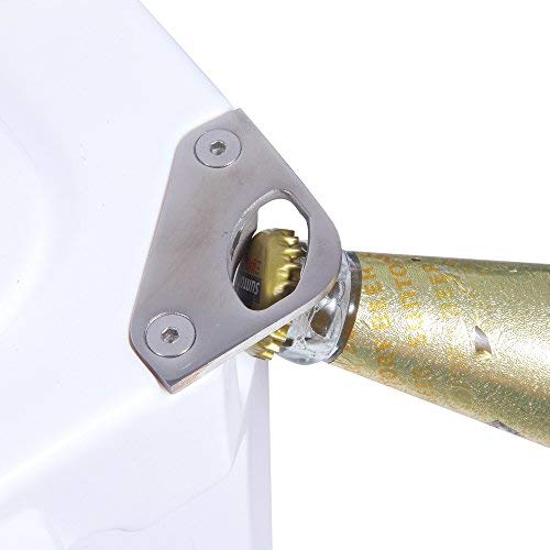 Echosmile 35Qt White Rotomolded Cooler, 5 Days Portable Ice Chest, Ice Cooler With Built-In Cup Holders, Bottle Openers, And Fish Ruler, Suit For Camping, Picnic, Bbq And Other Outdoor Activities #TOP2