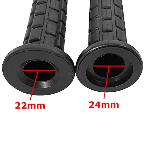 cyclingcolors Motorrad Lenkergriffe 130 mm links 7/8\ (22 mm) rechts 1\ (24 mm) rutschfester Griffgummi einfache Montage Universal für Motorrad Roller Moped Schwarz