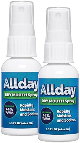 Allday Mundtrockenheitsspray – Xylitol mit maximaler Stärke, nicht-säurehaltig, schnell wirkend (Packung mit 2)
