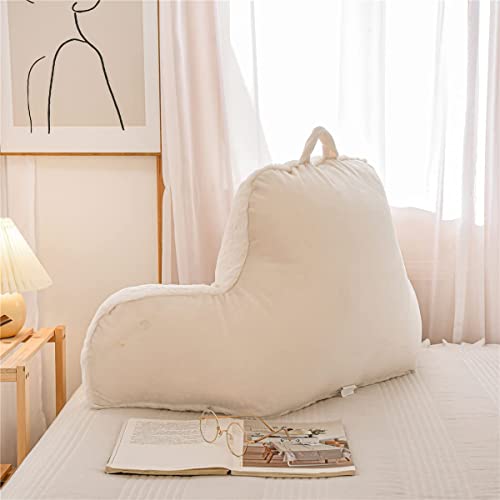 Holawakaka NNYDZ Standard Faux Fur Bed Rest Pillow With Arms, Rabbit Fur Reading Pillows Perfect For Adults thumb #1