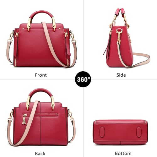 FOXLOVER Crossbody Bags for Women Satchel Handbags Medium Size Women's Top-Handle Shoulder Handbag with Zipper Pocket2