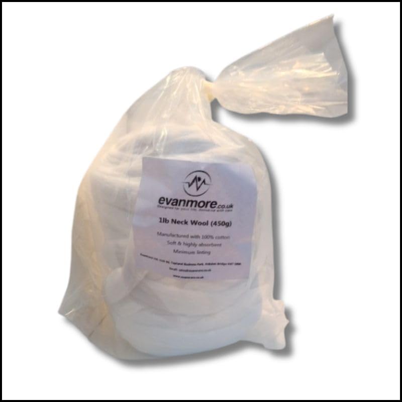 Cotton Neck Wool Roll 1lb (450g) 100% Cotton Highly Absorbent Minimum Linting Professional Salon Use Hairdressing