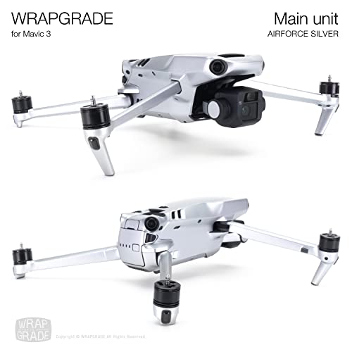 Image of WRAPGRADE Full Skin Stickers for DJI Mavic 3 / Mavic 3 Classic (Airforce Silver)