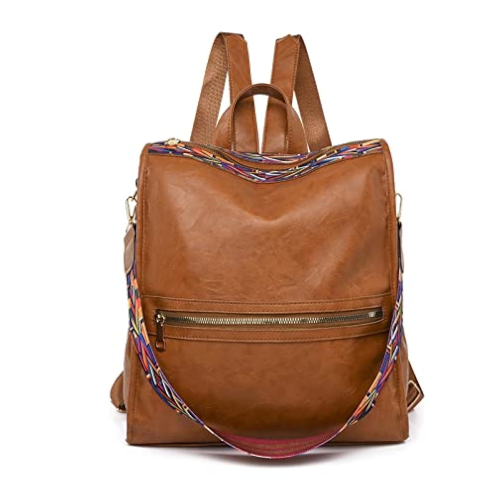 Soft Leather One Shoulder Backpack, Waterproof