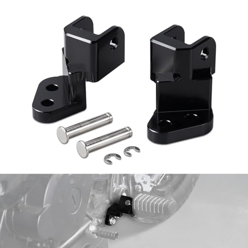 NICECNC Trittbretthalter Fußrasten Halterung Compatible with Kawasaki KLR650 Camo 2008-2018 Aluminium Schwarz