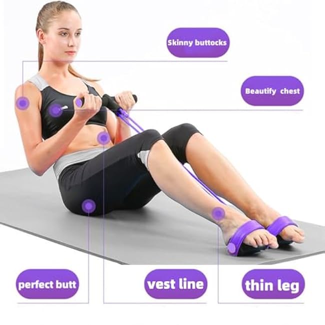 Resistance Bands for Exercise,6-Tube Elastic Yoga Pedal Puller Resistance Band, Natural Latex Tension Rope Fitness Equipment, for Abdomen/Waist/Arm/Leg Stretching Slimming Training