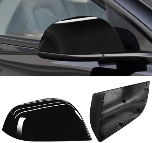 Black Mirror Cap Covers For Tesla Model 3 & Model Y – ABS, Clip-On, 2017-2023