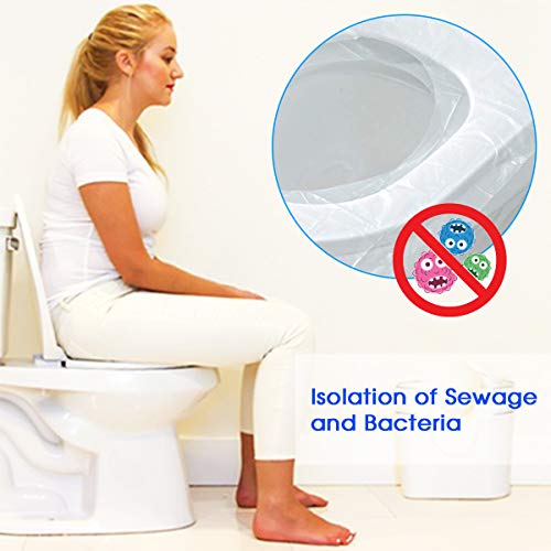 Surplex 50 Stks Wegwerp Toilet Stoelhoezen Kunststof, Antibacteriële Waterdichte Draagbare Potty Stoelhoezen voor… - Image 7