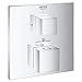 GROHE 24158000 Grohtherm Cube Dual Function 2-Handle Thermostatic Trim, Starlight Chrome