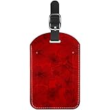  Belles étiquettes de sac de voyage en cuir d\'unité centrale de fleur florale rouge foncé étiquettes de valise conception personnalisée