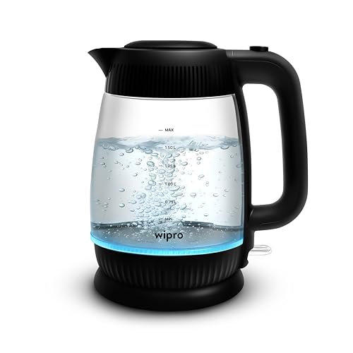 Wipro Elato BK214 1.8 litre Glass LED electric Kettle| Auto cut o...