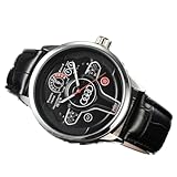  YONY Moda de Lujo Deportes 3D Volante del Coche Reloj para Hombres Carreras Relojes Deportivos Hombres # 39; s Reloj de Cuarzo para Auto Car Fans-03