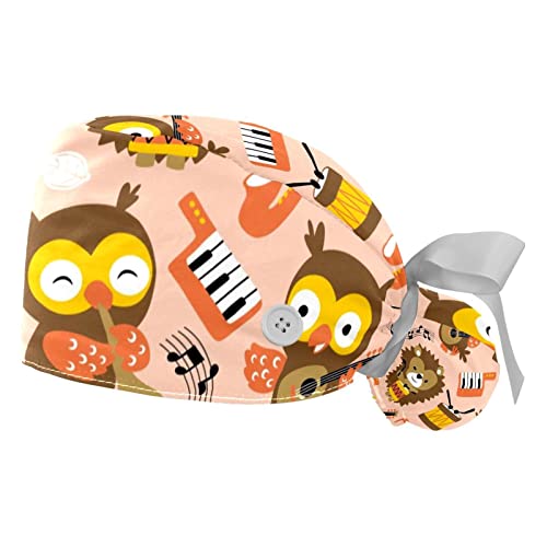 Chapeaux de travail respirants JDEZ : lot de 2 casquettes de travail hibou et hérisson