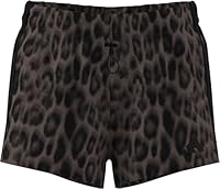 adidas Women's Seasonal Essentials Leopard Print Woven Shorts with 3-Stripes, Multicolor/Earth strata, M