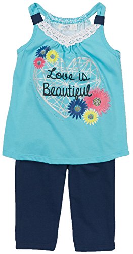 Image of ToBeInStyle Girl's Sleeveless Tank Top & Leggings 2 Piece Outfit Casual Dress Style Set