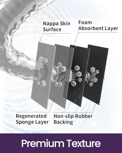 DEXI Bath Mat 17x43, Non Slip Quick Dry Rugs, Super Absorbent Ultra Thin Marble Bathmat, Washable Rubber Mats for Shower Floor, in Front of Bathtub, Sink, Bathroom Accessories Decor, Black