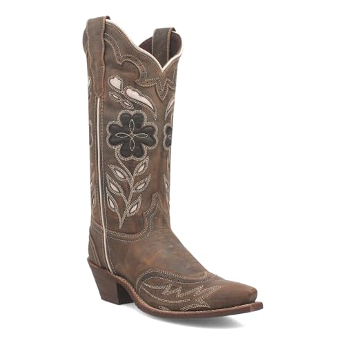 Laredo Brown Zuri Women's 12 inch Snip Toe Leather Western Boots 542682