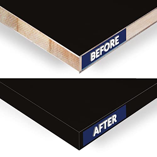 Image of Black PVC 2 inch x 50 ft Edge Banding Tape Peel Stick Adhesive Veneer Edging Trim Wood Laminate Cabinet Furniture Plywood Formica Shelf Countertop Table Repair Strip Band Roll