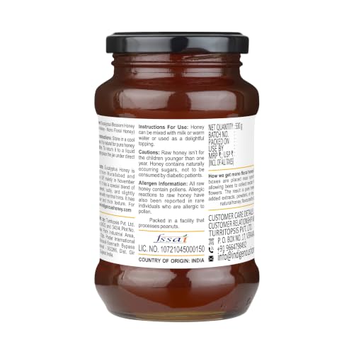 Image of INDIGENOUS HONEY Organic Eucalyptus Honey Raw Unfiltered 17.64 oz