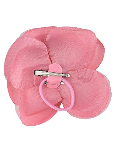 Image of Women's Multifunction Rose Flower Sheer Petal Brooch Pin Hair Tie Clip