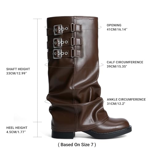 Image of DREAM PAIRS Fold-over Knee High Fashion Boots for Women