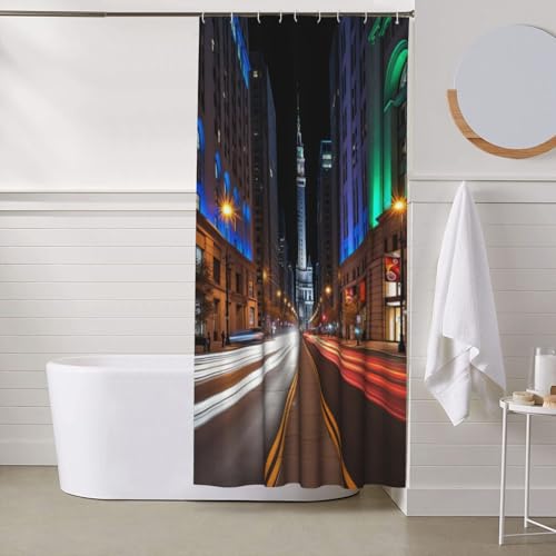Rideau de douche épais anti-adhérence lavable en tissu urbain - 7