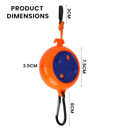 Image of Storite Portable Travel Clothesline Cord, 10 M Elastic Adjustable Retractable Line - Ideal for Outdoor, Indoor, Camping, and Travel - Orange