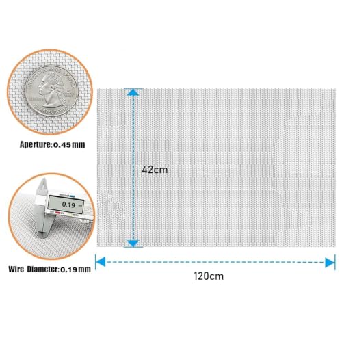 Image of 304 Stainless Steel Woven Wire Fine Screen Mesh Steel Woven Mesh for Filter Mesh, Filtration Cloth (1, 40 Mesh, 42X120CM)