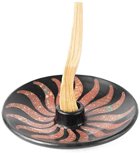 Luna SundaraPalo Santo Holder Authentic Chulucanas Peru Pottery (Red) 5 Palo Santo Sticks Included