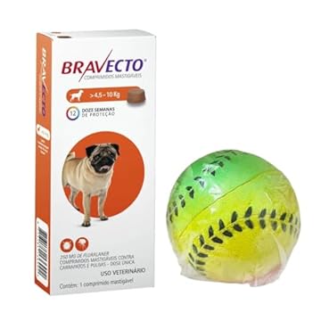 BRAVECTO CÃES DE 4,5 ATÉ 10KG + BOLA DOG