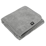 [ aso ] ブランケット ひざ掛け ハーフサイズ 消臭 保温 静電気対策 日本製 フリース 紀州備長炭繊維 コンパクト ヘリンボーン 140×100cm charco blanket グレー no-sb277-half-gr