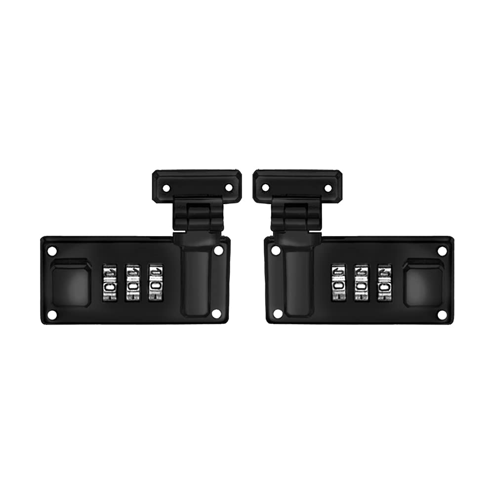 2pcs Luggage Combination Lock Tool Box Hasp Briefcases Suitcase 3 Digit Combination Lock Black