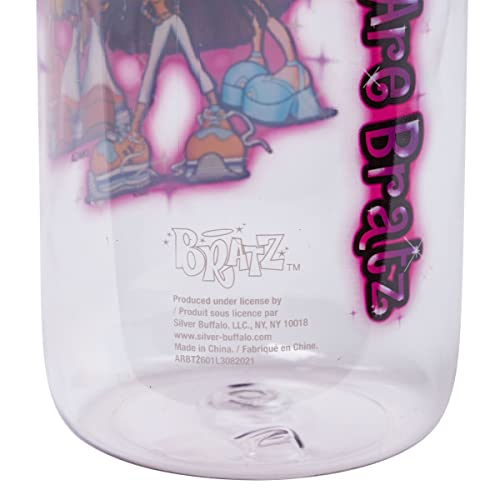 Silver Buffalo Bratz Featuring Cloe, Jade, Yasmin, and Sasha Water Bottle with Screw-On Lid, 28 Ounces