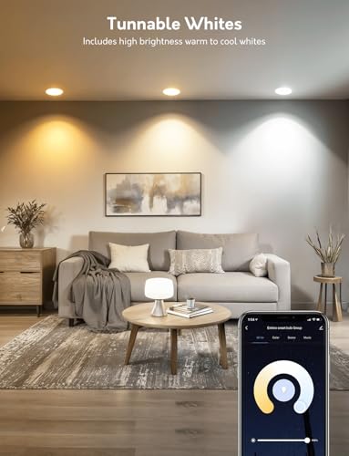 Enshine GU10 Smart Bulb, Tunable White and RGB Colour WiFi Light Bulbs, Compatible with Alexa and Google Home, Music Sync, Remote Control, High Brightness, 5W(50W), No Hub Required, 4 Pack - Image 5