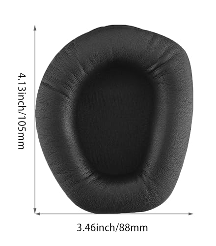 Almohadillas de repuesto compatibles con audífonos Sennheiser RS195 | negras, de cuero proteico y espuma de memoria de alta densidad miniatura 3
