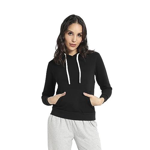 Image of PINACOLADA Women's Pullover Hoodie with Kangaroo Pockets for Casual Wear | Hooded Neck | Long Sleeve | Drawstring Closure | Cotton Sweatshirt Crafted with Comfort Fit for Everyday Wear