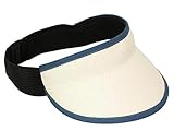Hut-Kaufen Visor rollbar aus Panamastroh - Weiß-Blau (weiß/Navy) - One Size
