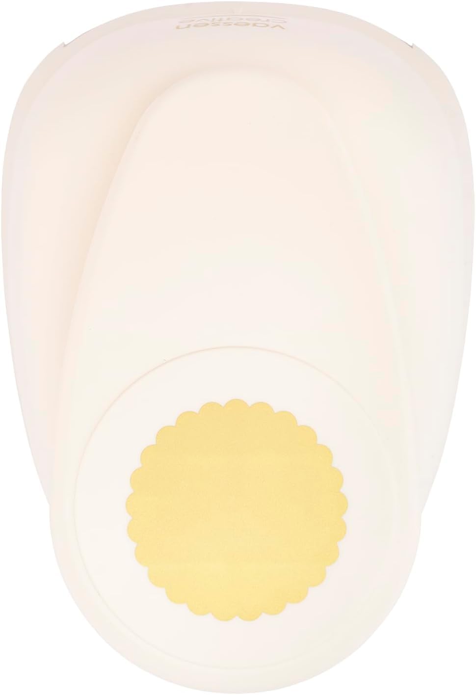 Vaessen Creative Craft Paper Punch - Scalloped Circle - 2,5 x 2,5 cm - Circle Cutter for Crafting and Card Making, White/Pink