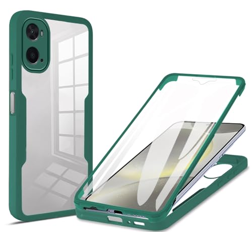 GOGME Funda para OPPO A36/A76/Realme 9i - con Protector de Pantalla, Carcasa Antigolpes, Anticaídas, Resistente a Arañazos, Bumper Protector Elegante, Verde