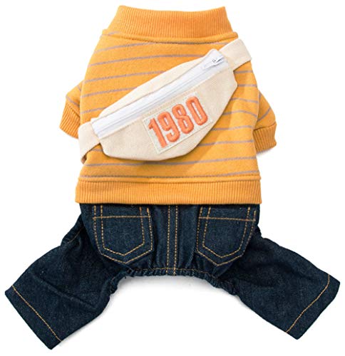 Ropa para perros Sweatshirt y Jeans MilTrees amarillo