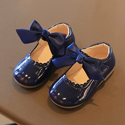 Girls Sandals Girls Dress Shoes for Girls Wedding Bowknot Girl Shoes Princess Party Slippers for Girls Size 5 Big Kids (Blue, 30 Little Child)3