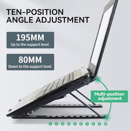 اي سي في حامل لاب توب محمول للمكتب 13 زاوية قابلة للتعديل والطي من مادة ايه بي اس نوت بوك مريح متوافق مع اجهزة اللابتوب والايباد 11-17 انش اسود