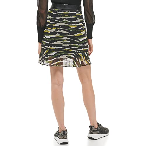 DKNY Women's Wrap Ruffle Chiffon Skirt4