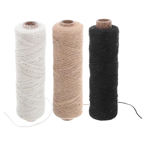 FONDOTIN 3 pezzi Corda in Juta Naturale Spago Intrecciato Mano Resistente alle Intemperie per Bomboniere Decorazioni Matrimonio Giardinaggio e Confezioni Pacchi